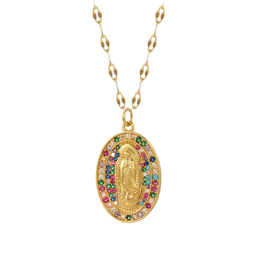 Collier Vierge Marie Multicolore