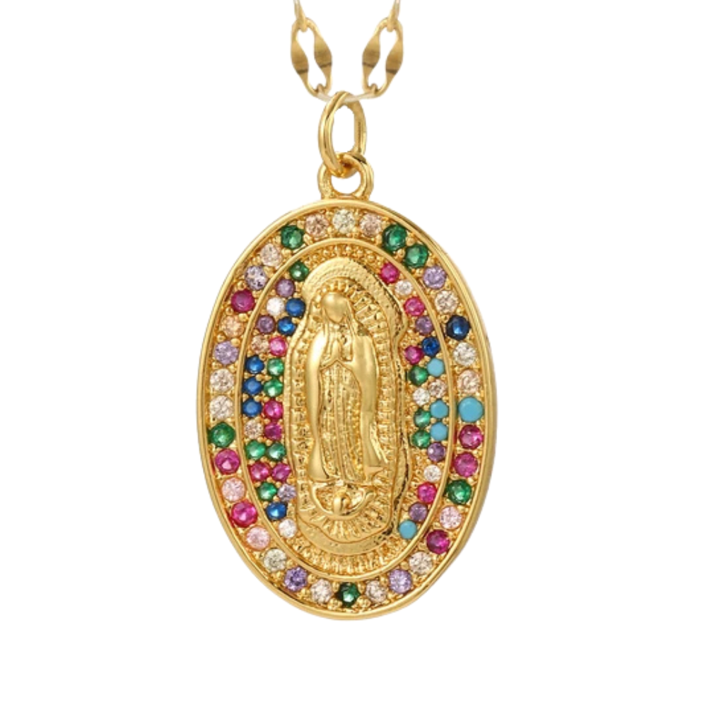 Collier Vierge Marie Multicolore