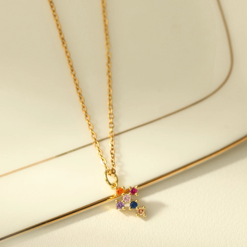 Collier Petite Croix Multicolore