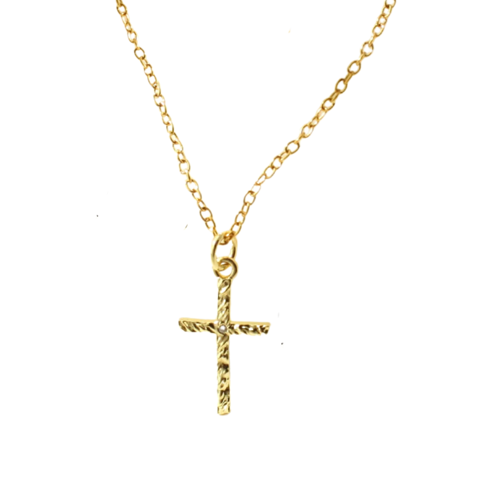 Collier Croix Texturée