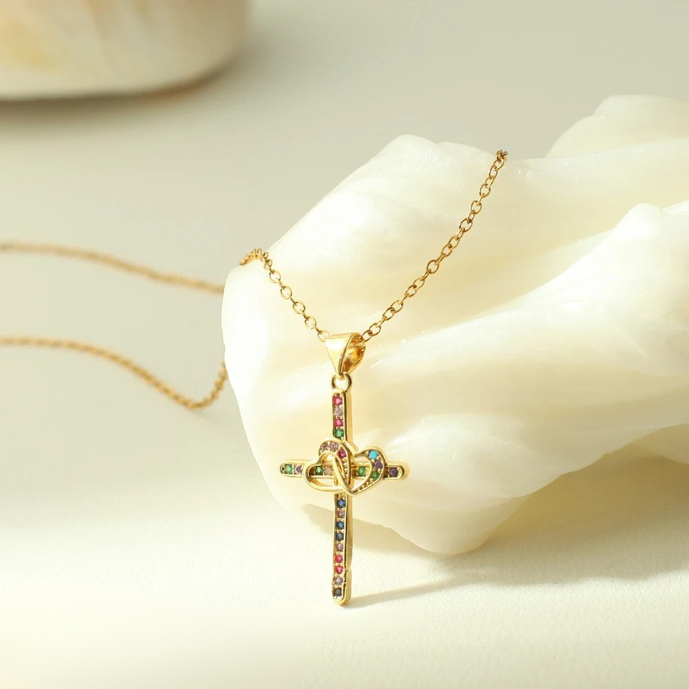 Collier Croix Cœur