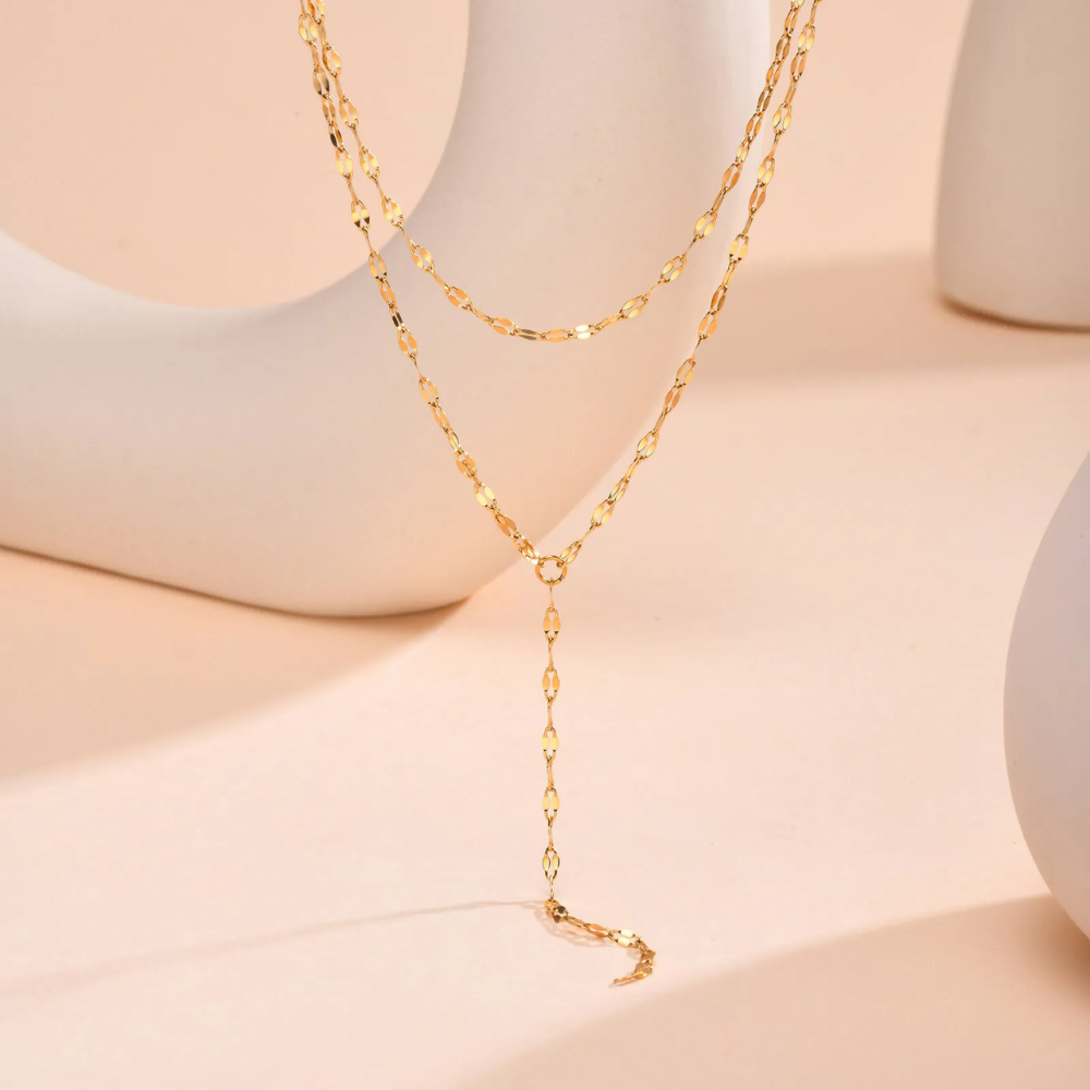 Collier en Y Double Chaîne