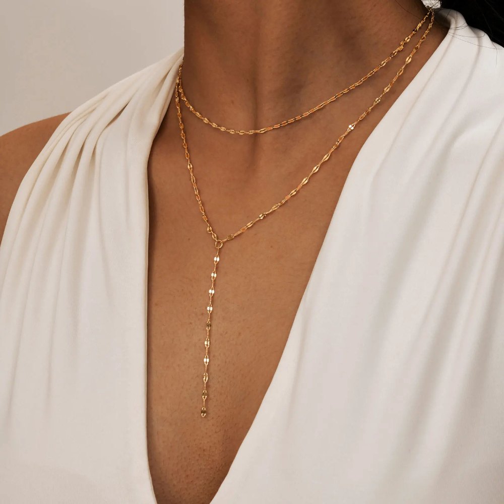 Collier en Y Double Chaîne
