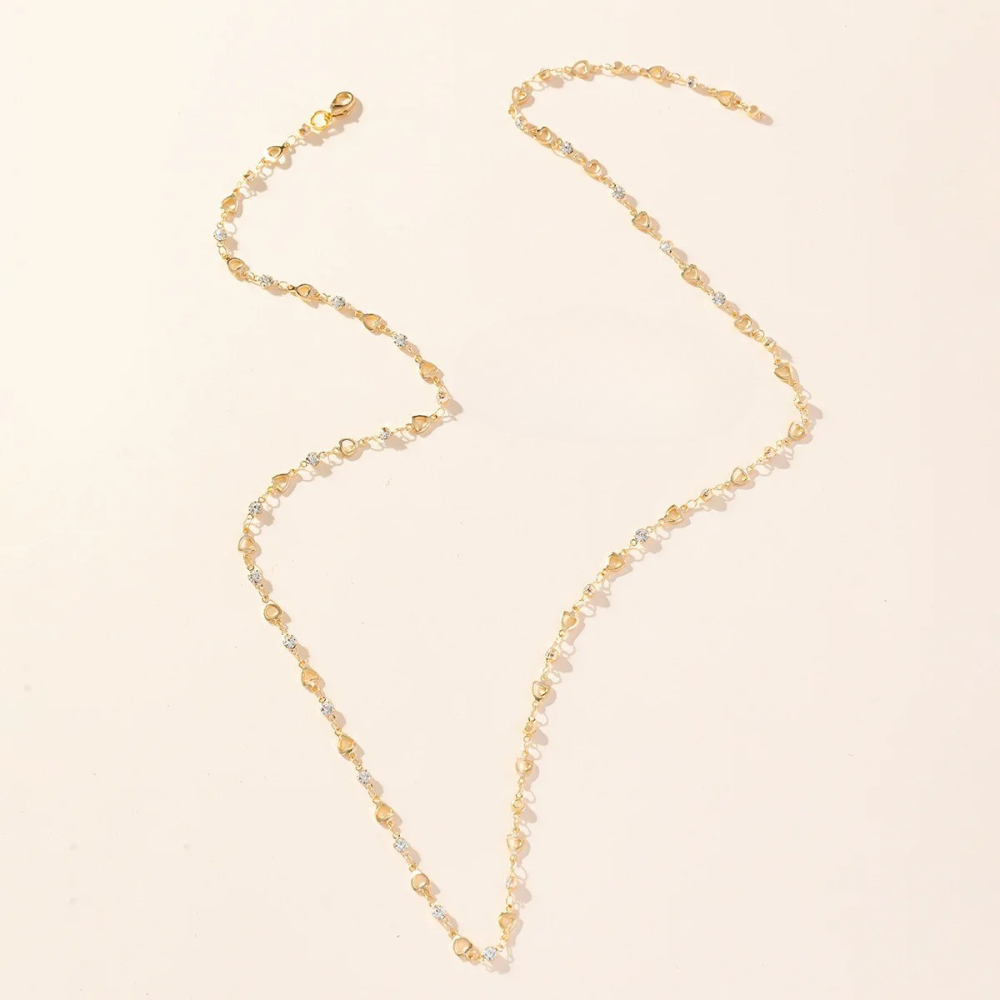 Collier en Y Doré Strass