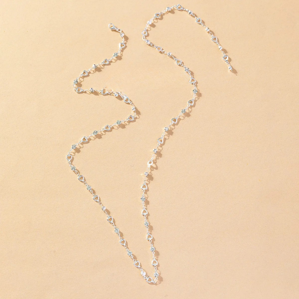 Collier en Y Argent Strass