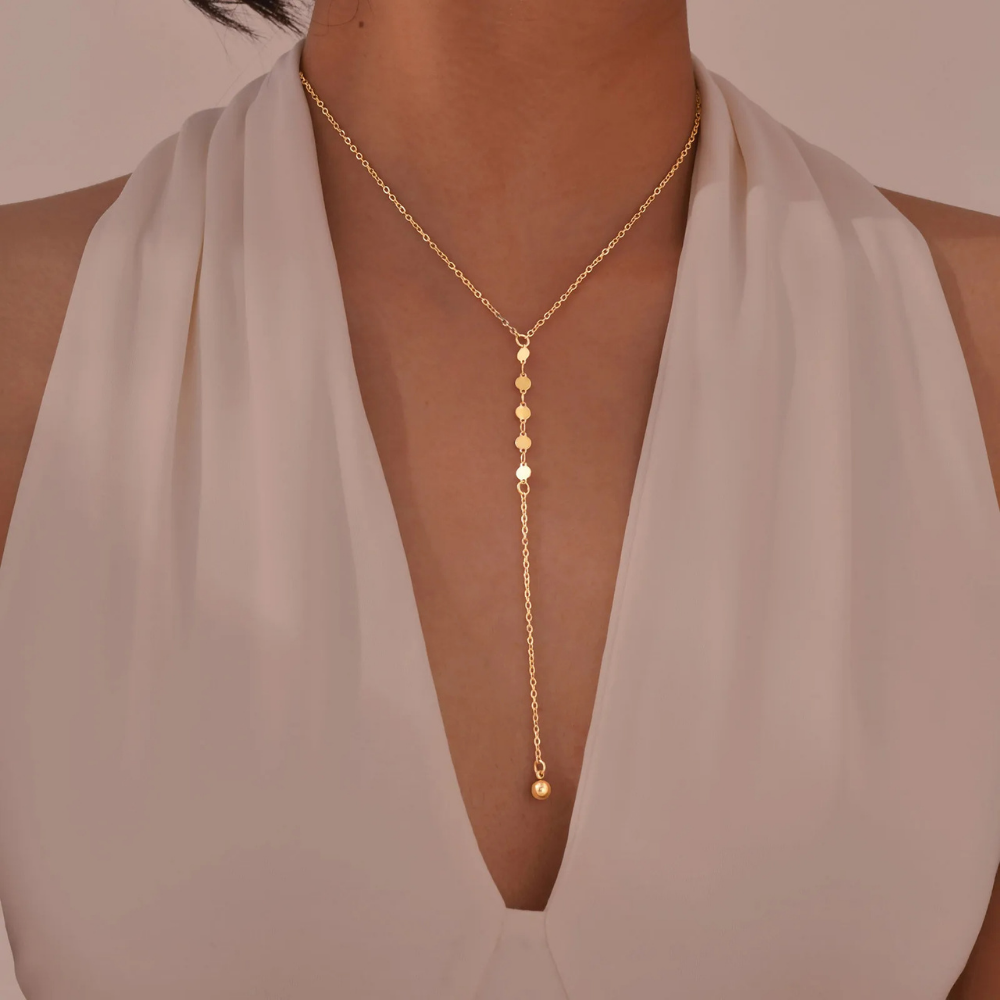 Collier en Y Doré