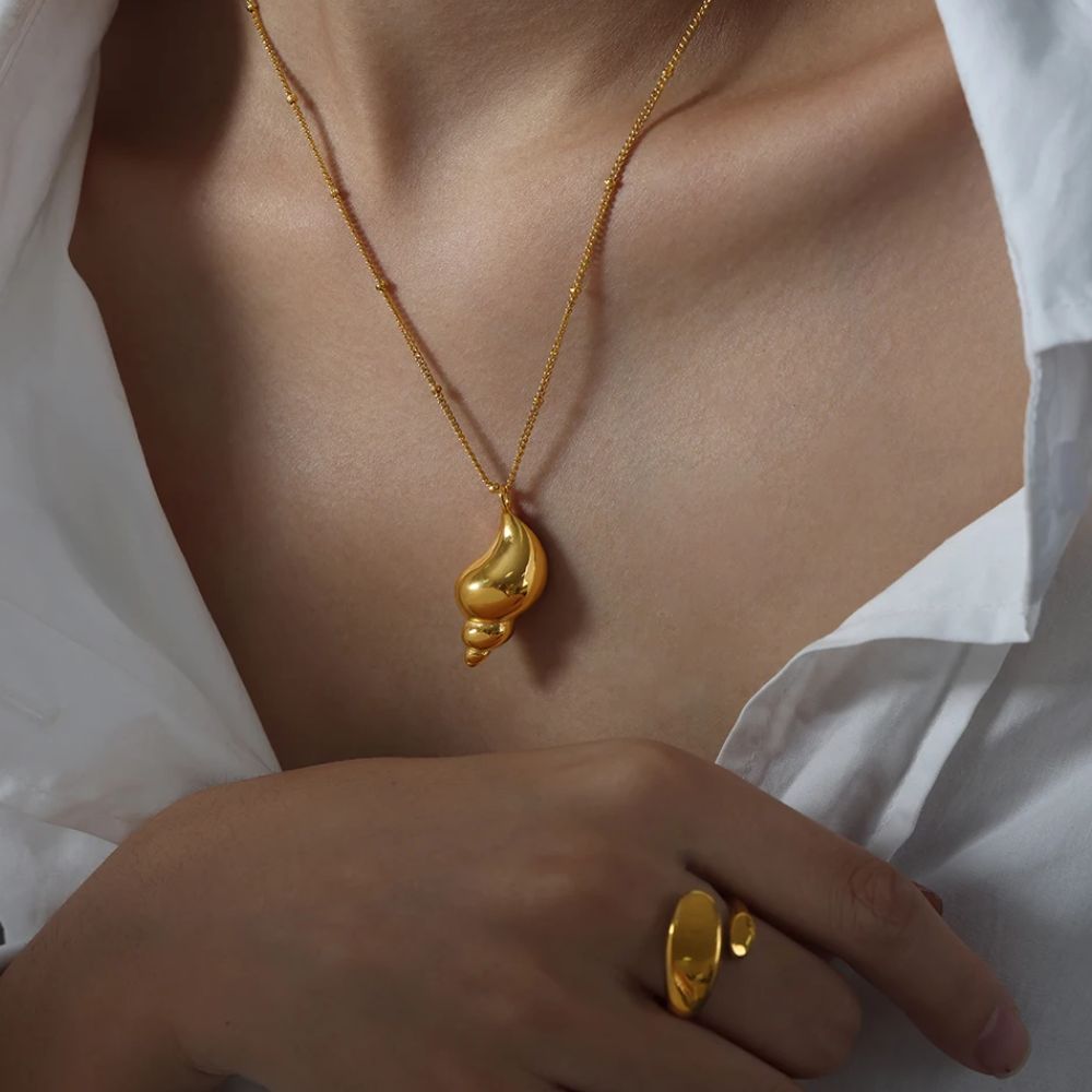 Collier Escargot Or