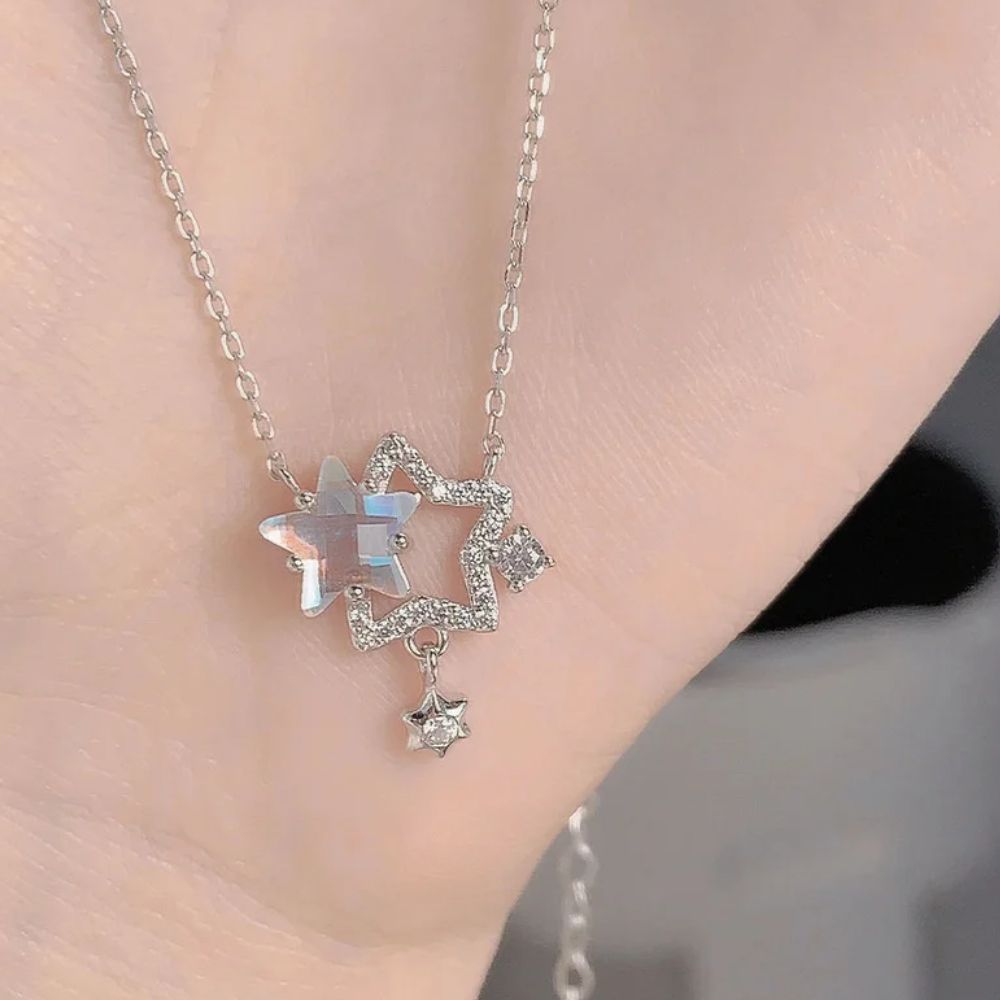Collier Étoile Bleue Argent