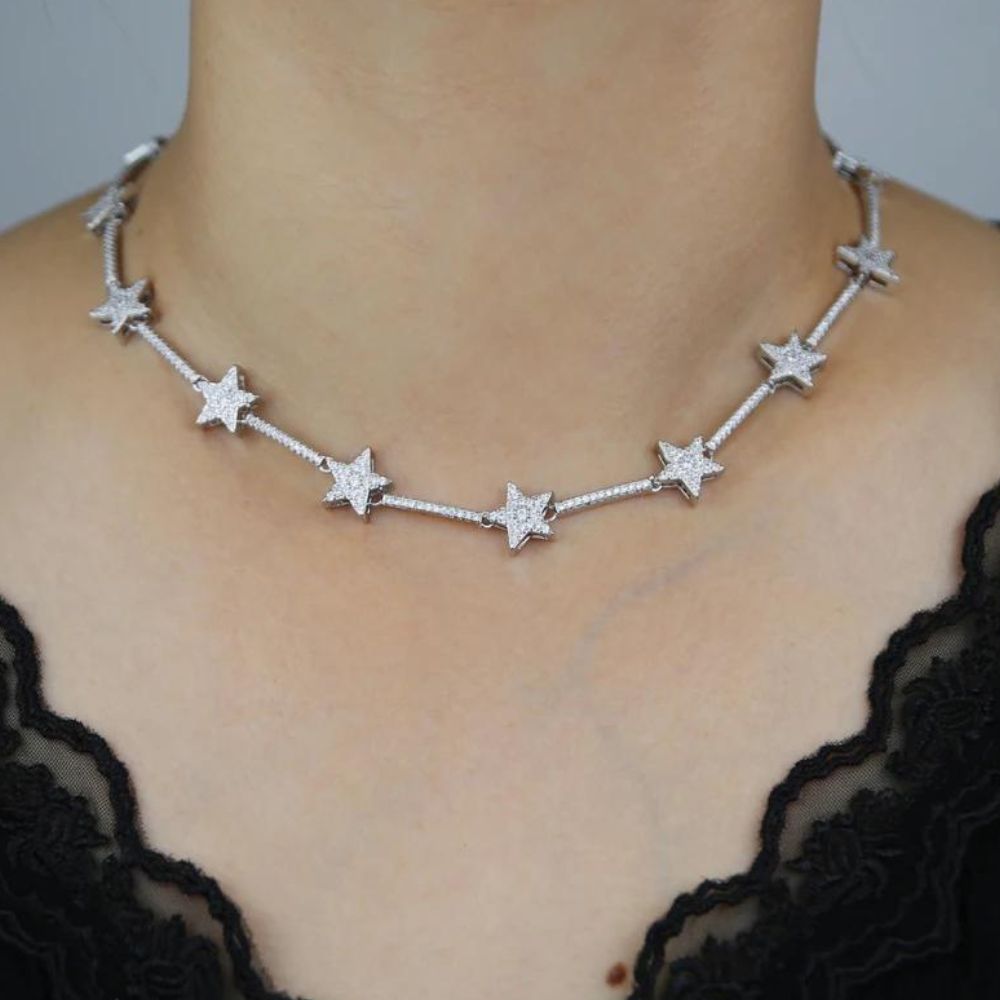 Collier Étoile Brillante Métal