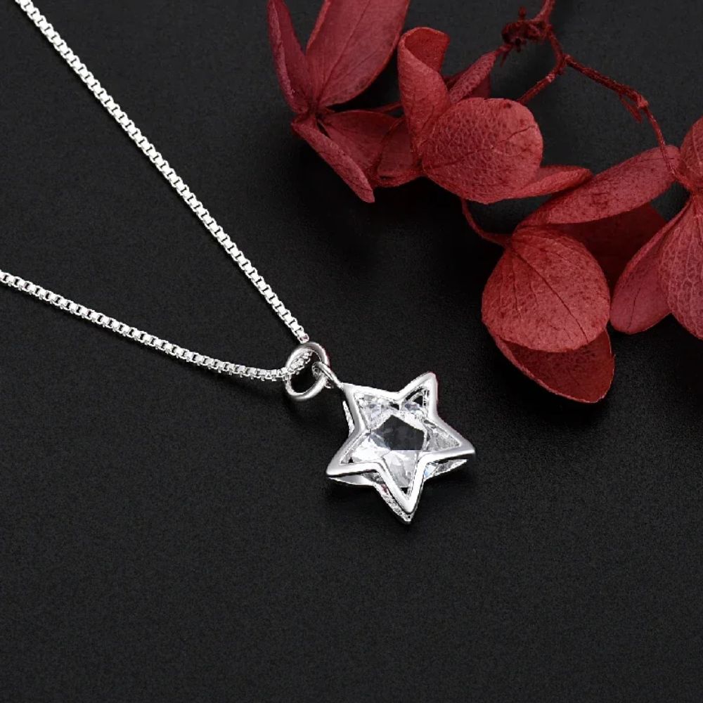 Collier Étoile Crystal Argent