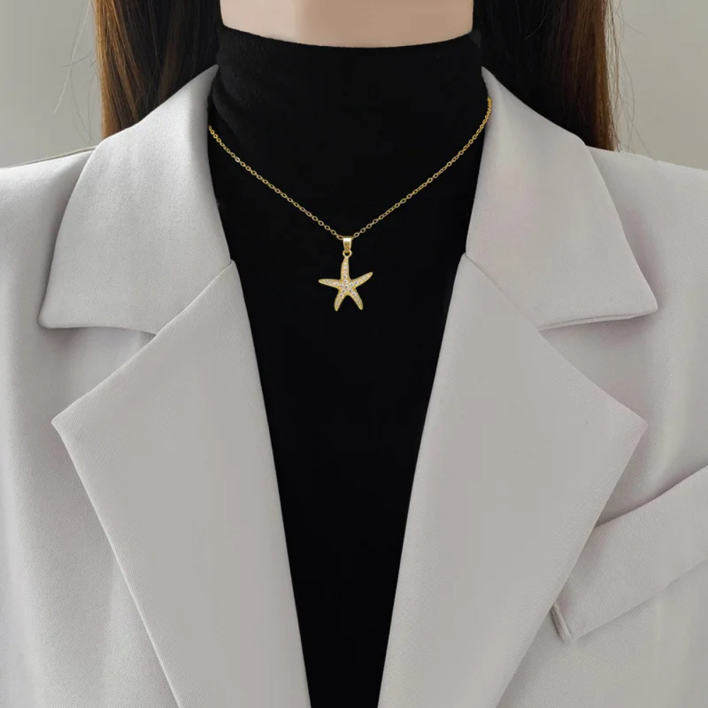 Collier Étoile de Mer Zircon
