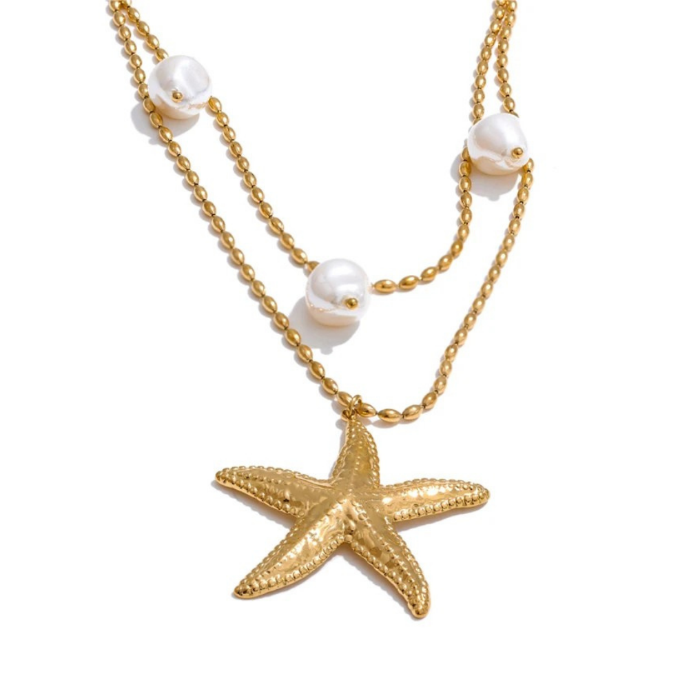 Collier Double Chaîne Étoile de Mer