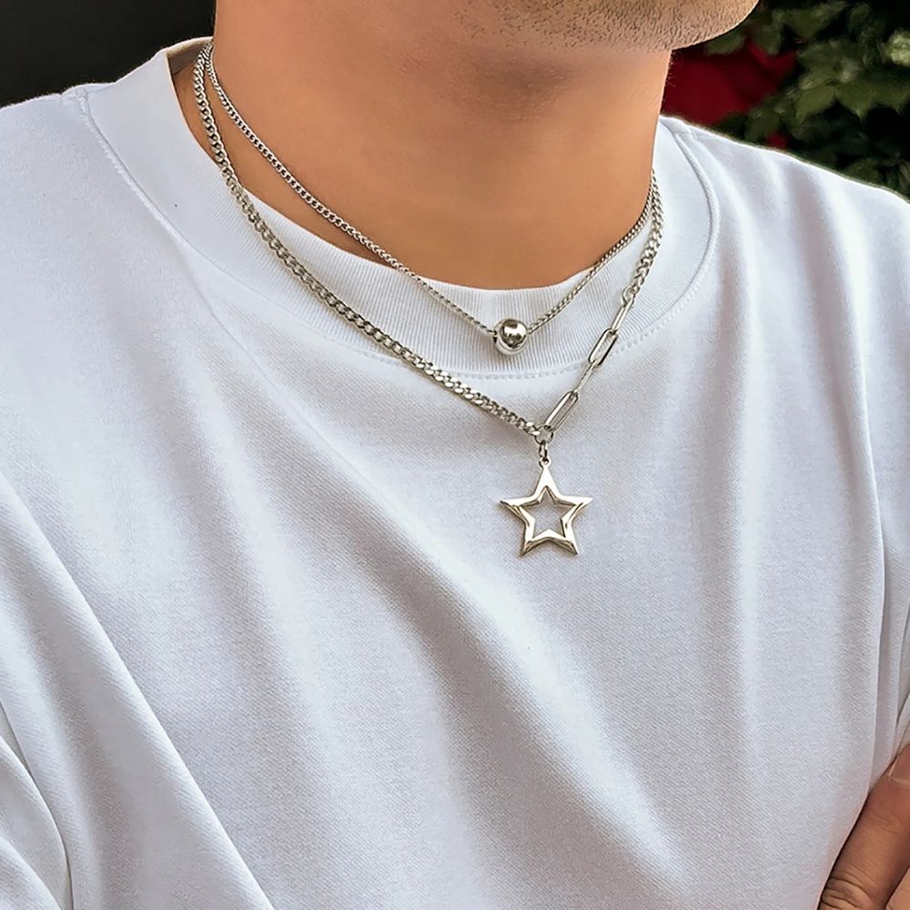 Collier Étoile Homme Argent