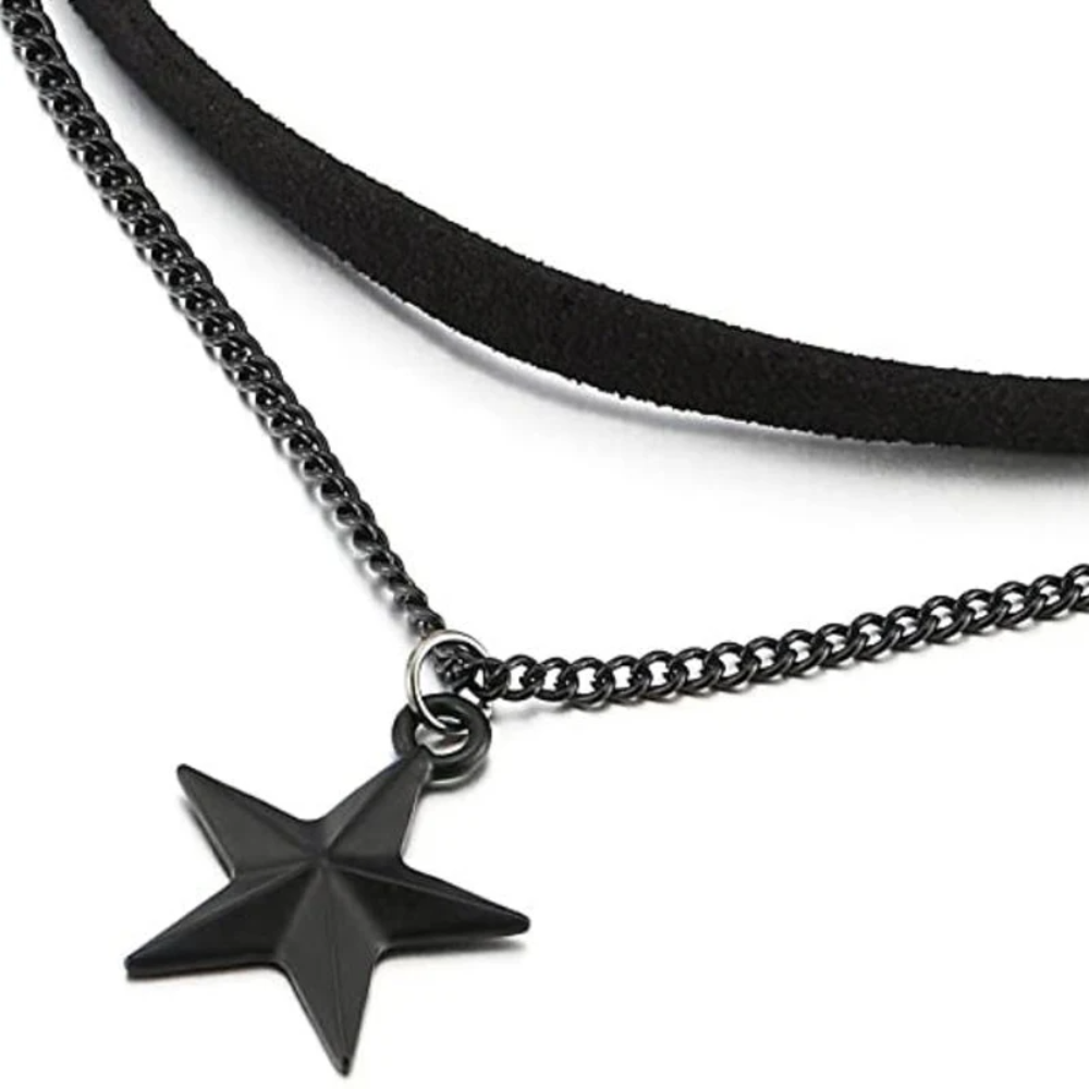 Collier Étoile Noire Acier