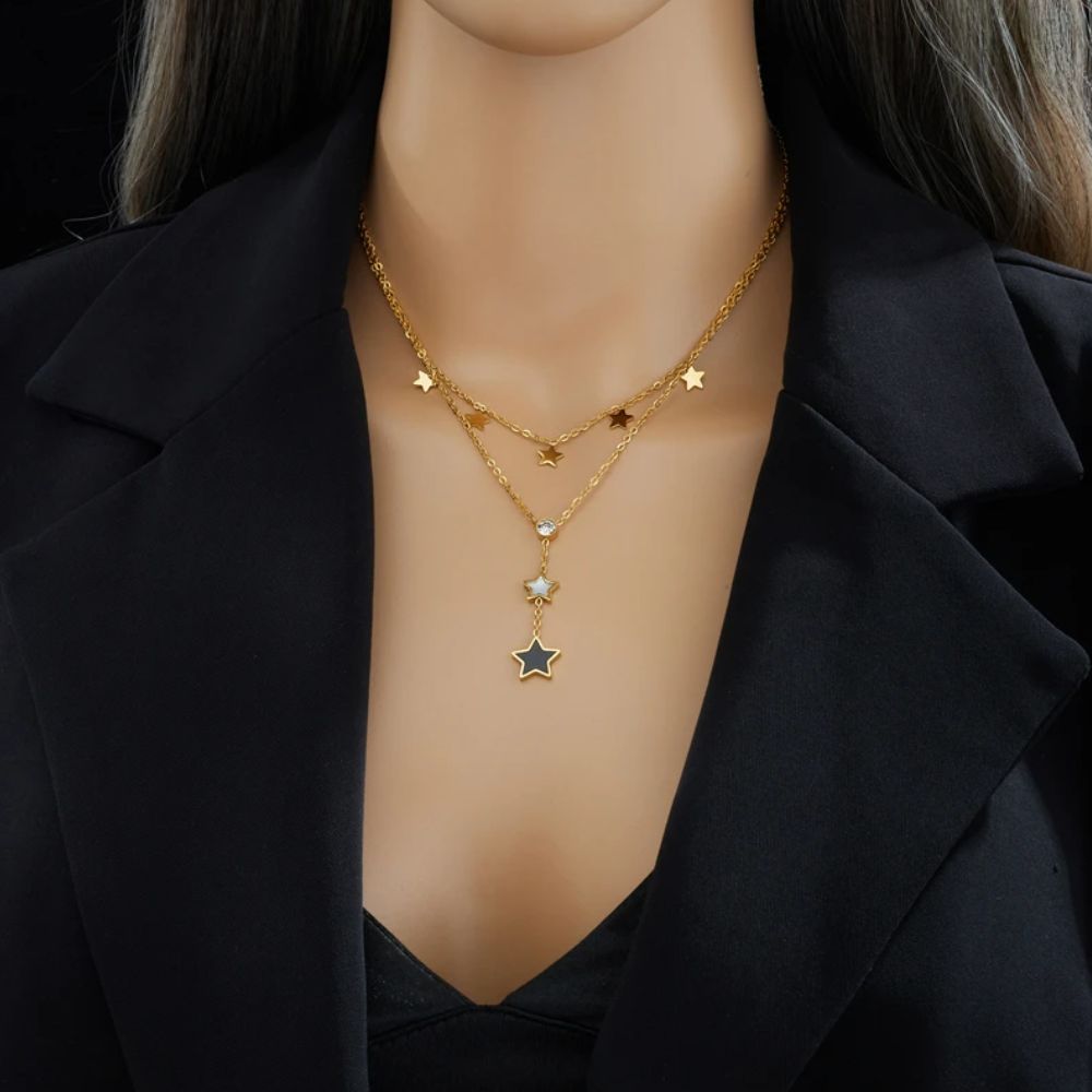 Collier Étoile Scintillante Métal