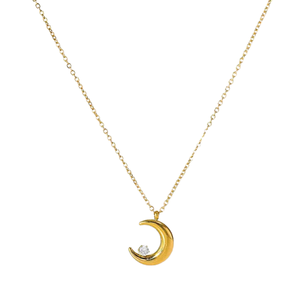 Collier Demi-Lune Acier Inoxydable