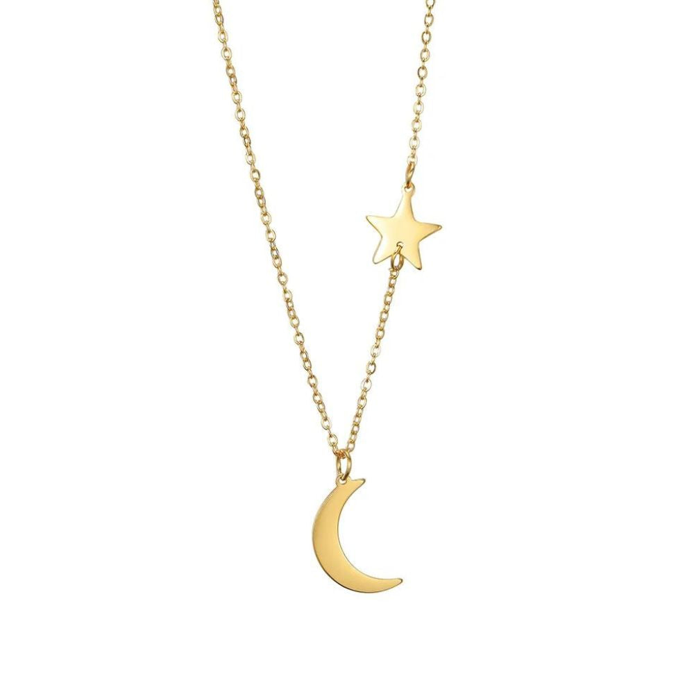 Collier Femme Lune et Étoile
