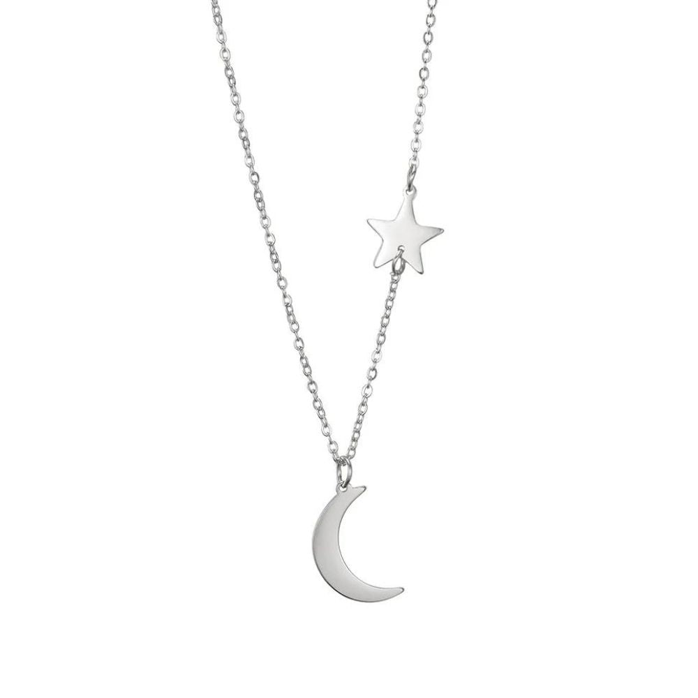 Collier Femme Lune et Étoile