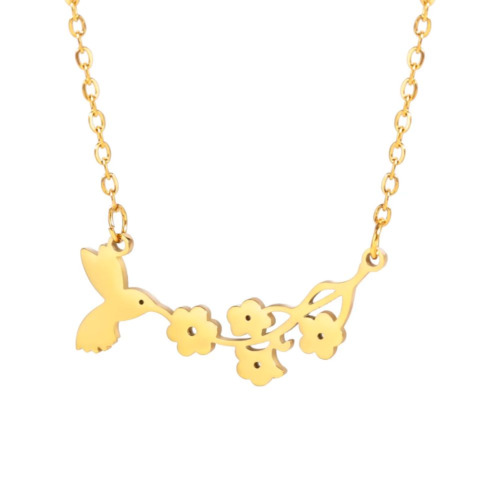 Collier Fleur Oiseau