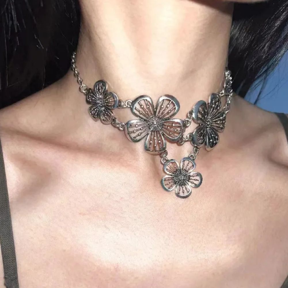 Collier Fleur Parure Argent