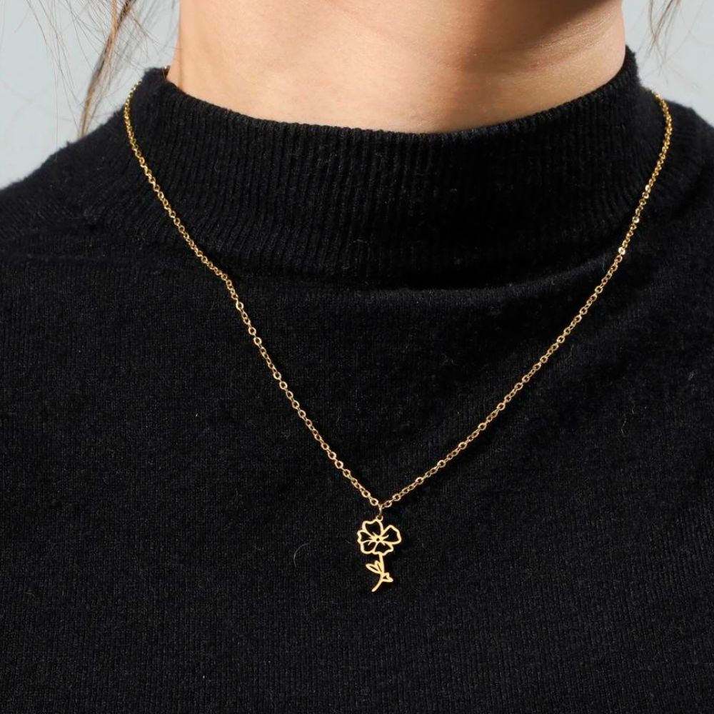 Collier Fleur Pop Or