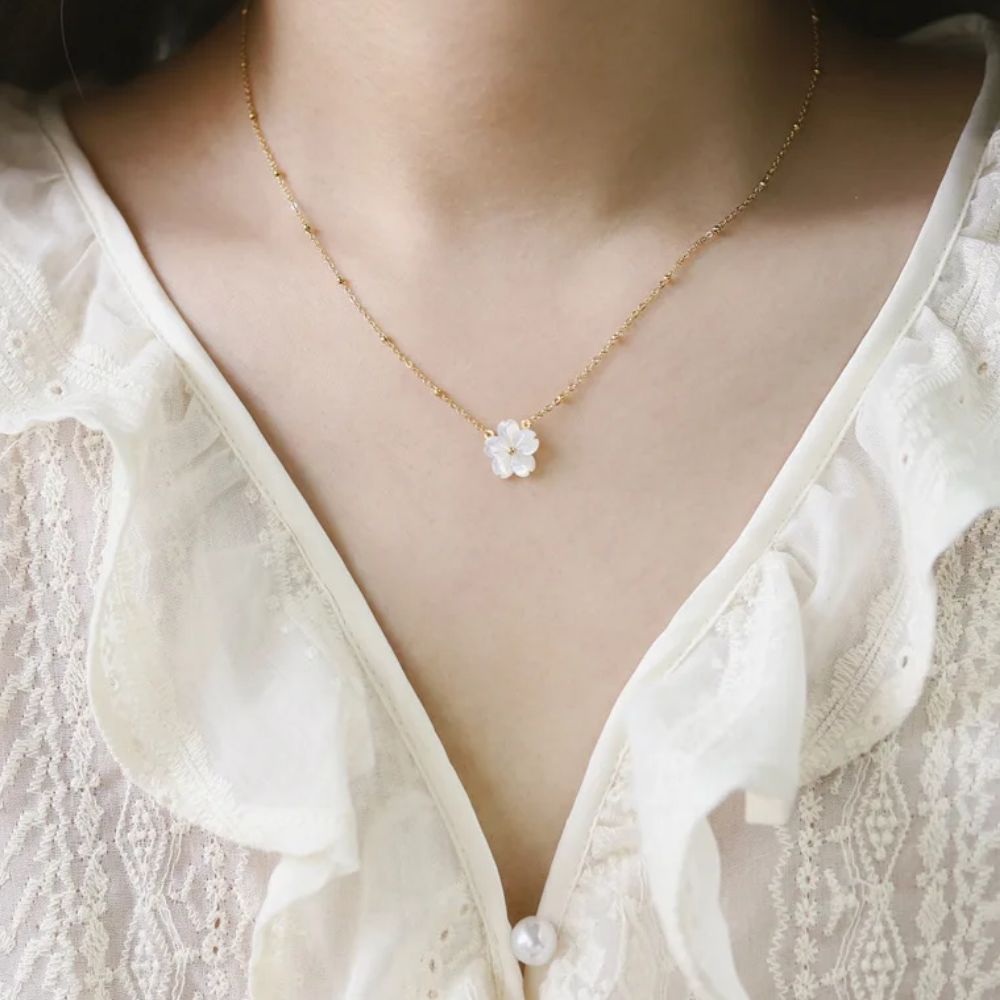 Collier Fleur Zag Or