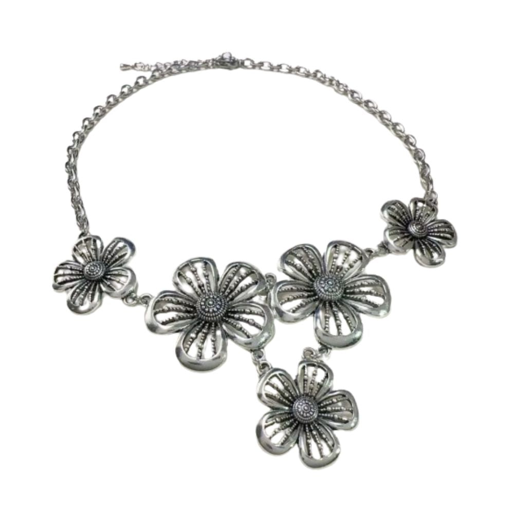 Collier Fleur grise