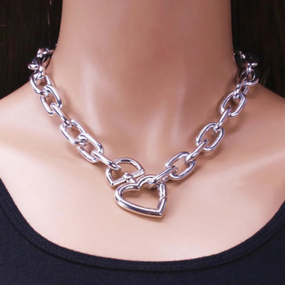 Collier Grosse Maille Tendance Cœur