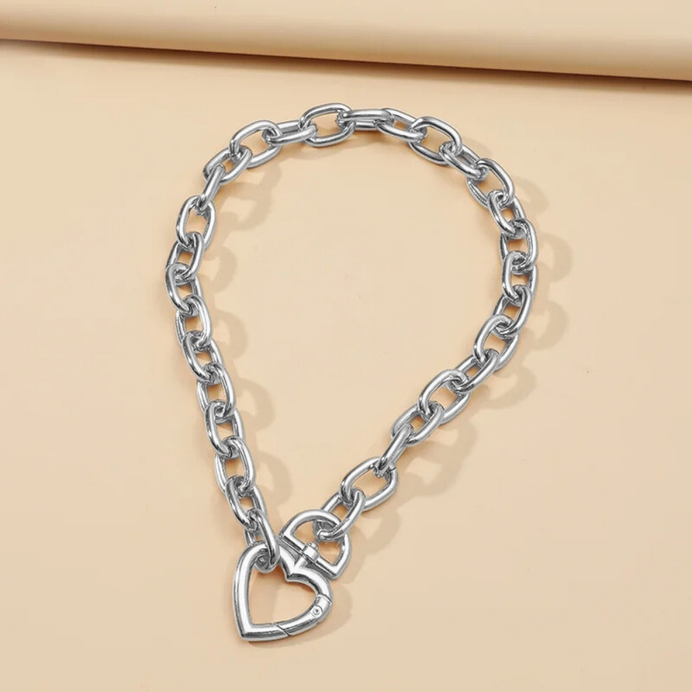 Collier Grosse Maille Tendance Cœur