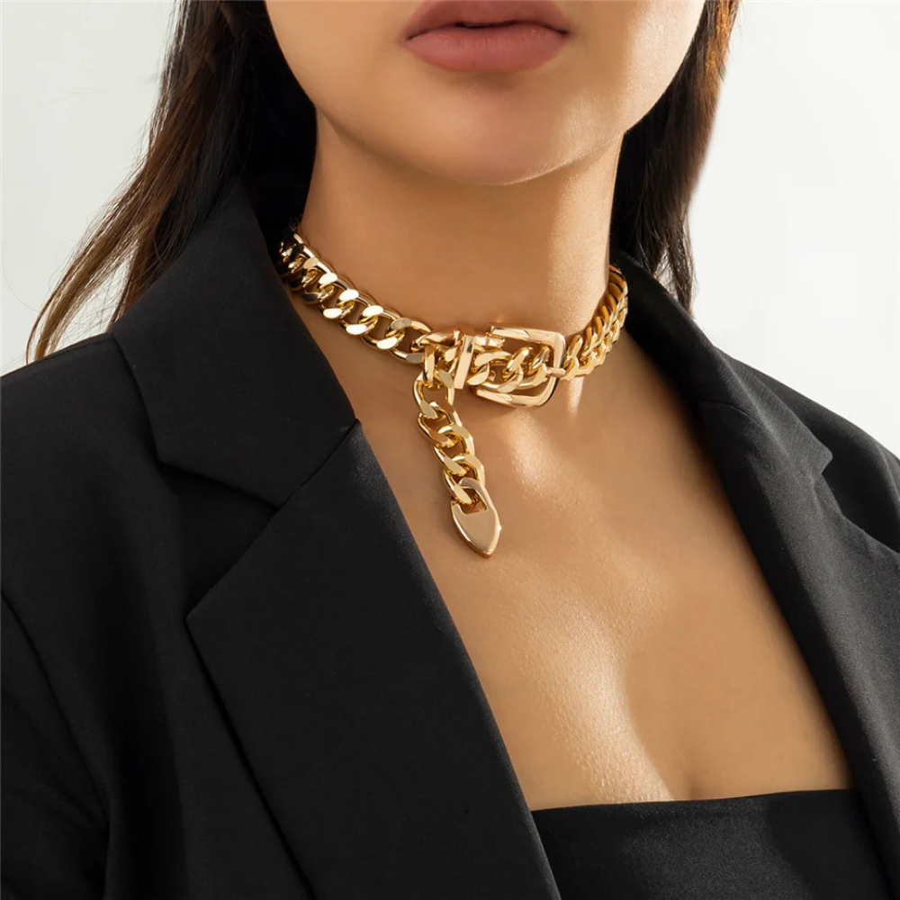 Collier Grosse Maille Boucle Or