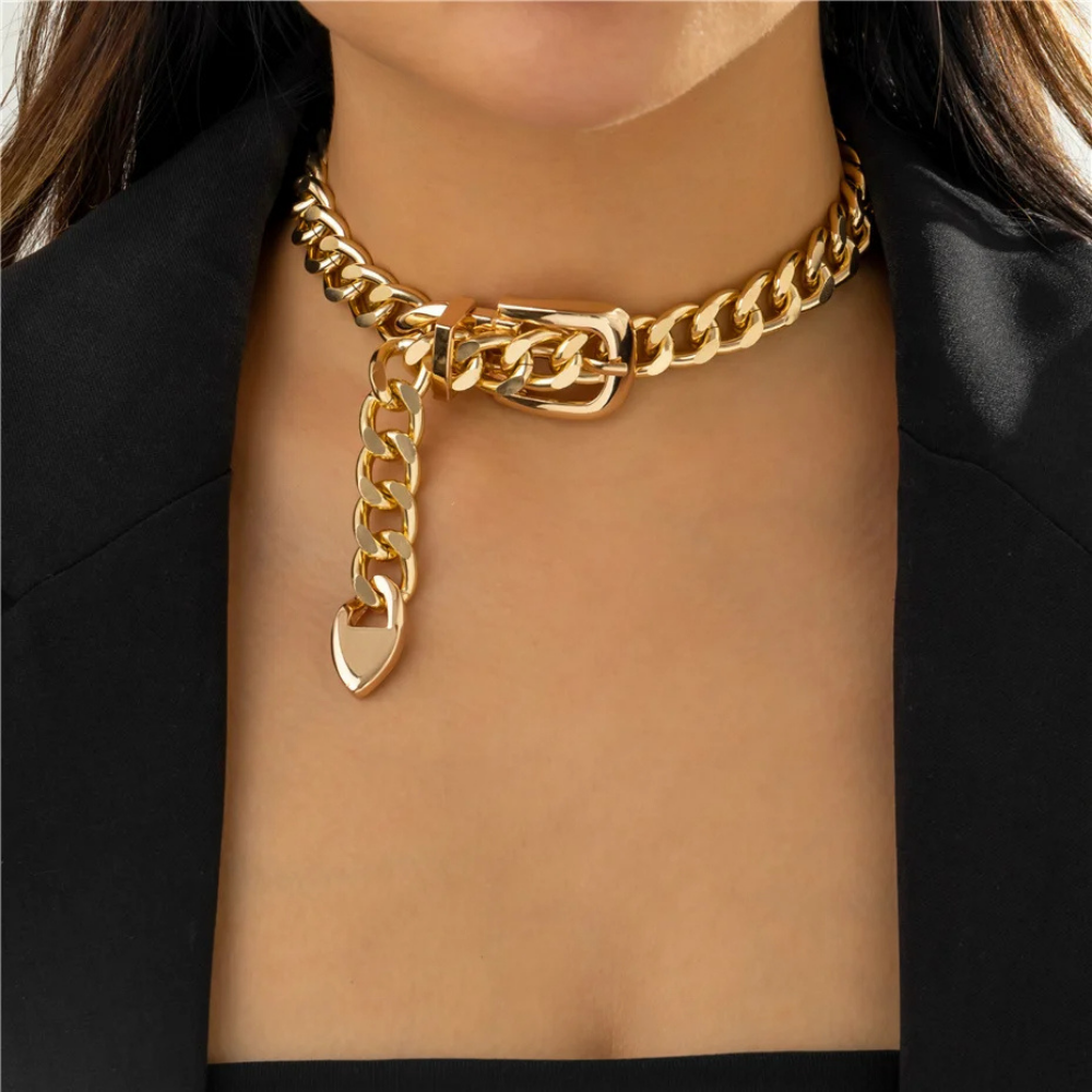 Collier Grosse Maille Boucle Or