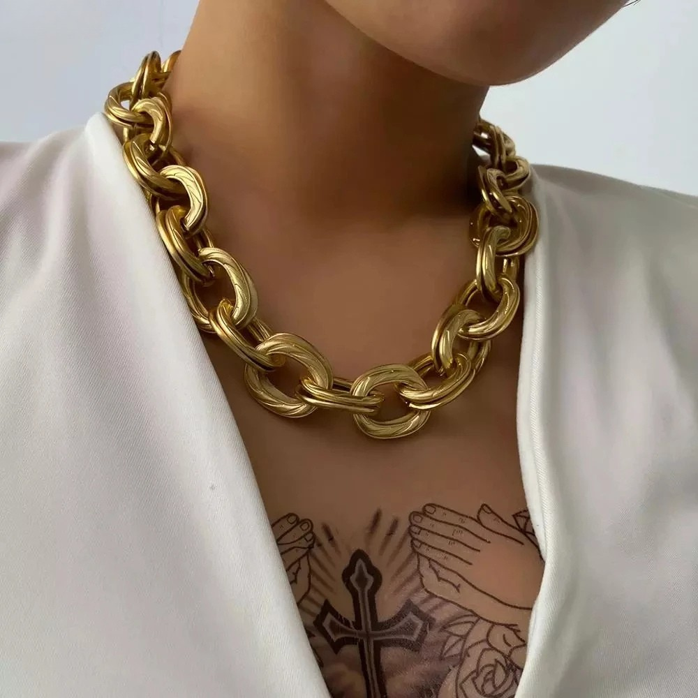 Collier Grosse Maille Doré