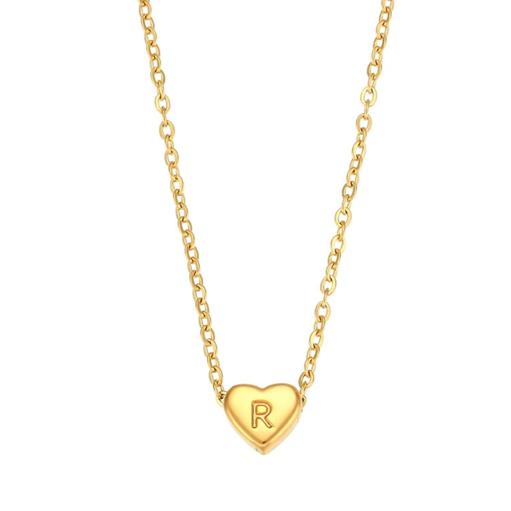 Collier Initiale R Cœur