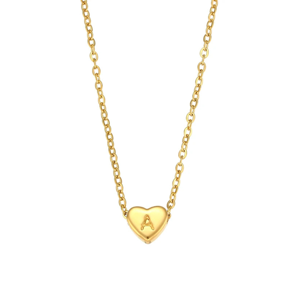Collier Initiale A Cœur