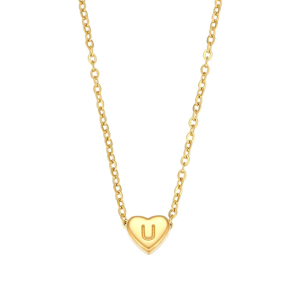 Collier Initiale U Cœur