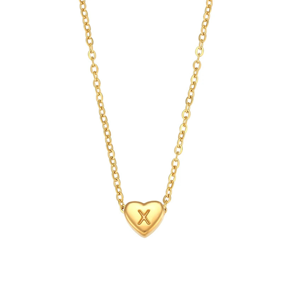 Collier Initiale X Cœur