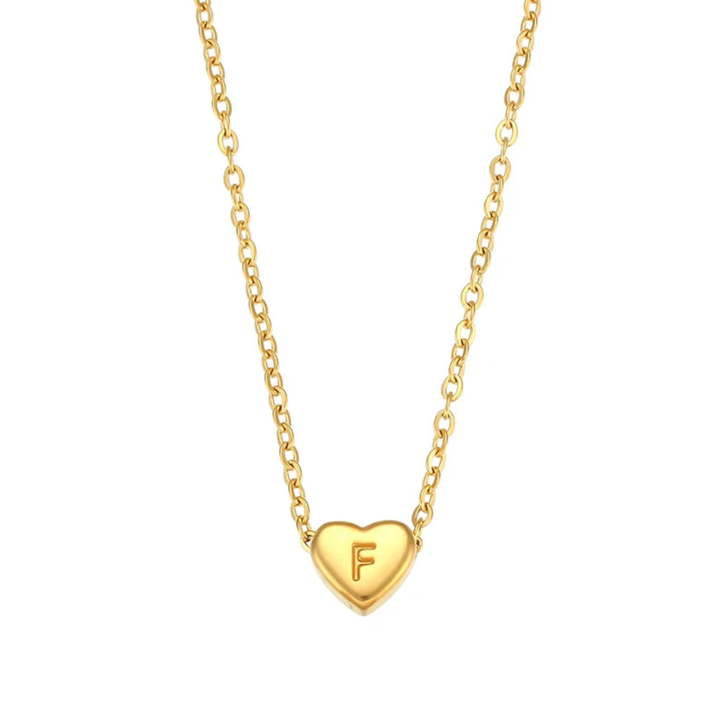 Collier Initiale F Cœur