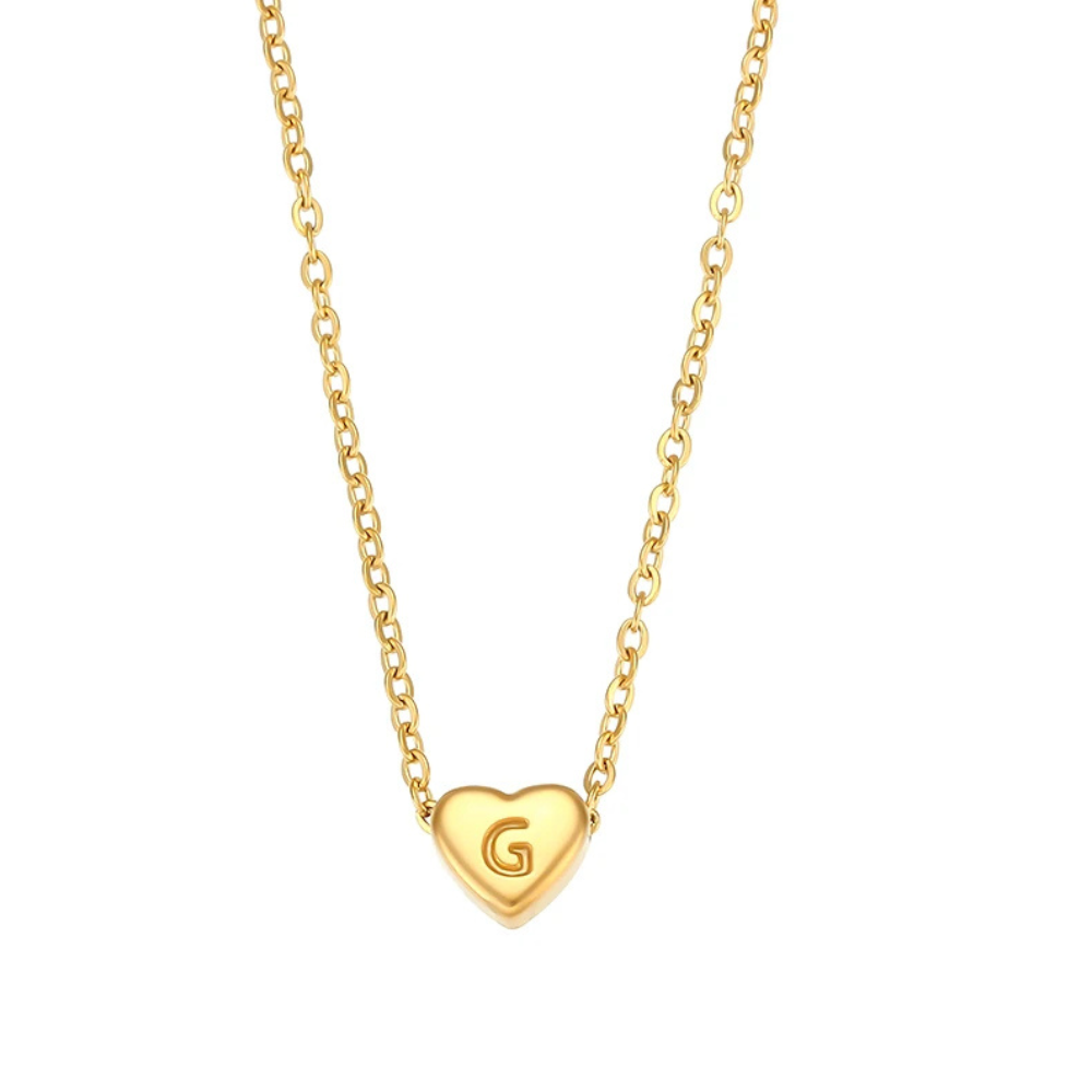 Collier Initiale G Cœur