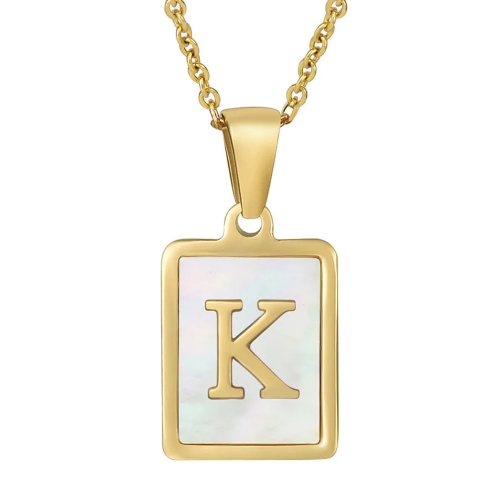 Collier Initiale K Nacre