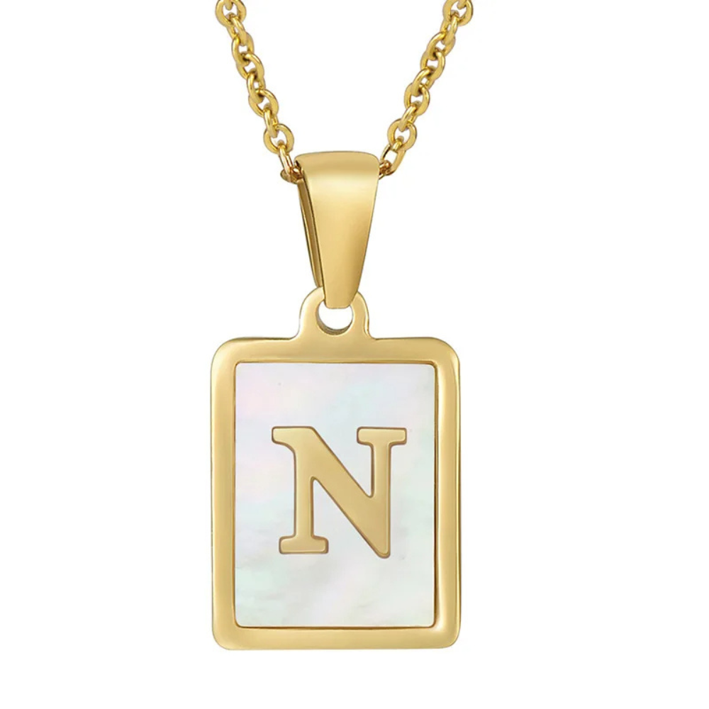 Collier Initiale N Nacre