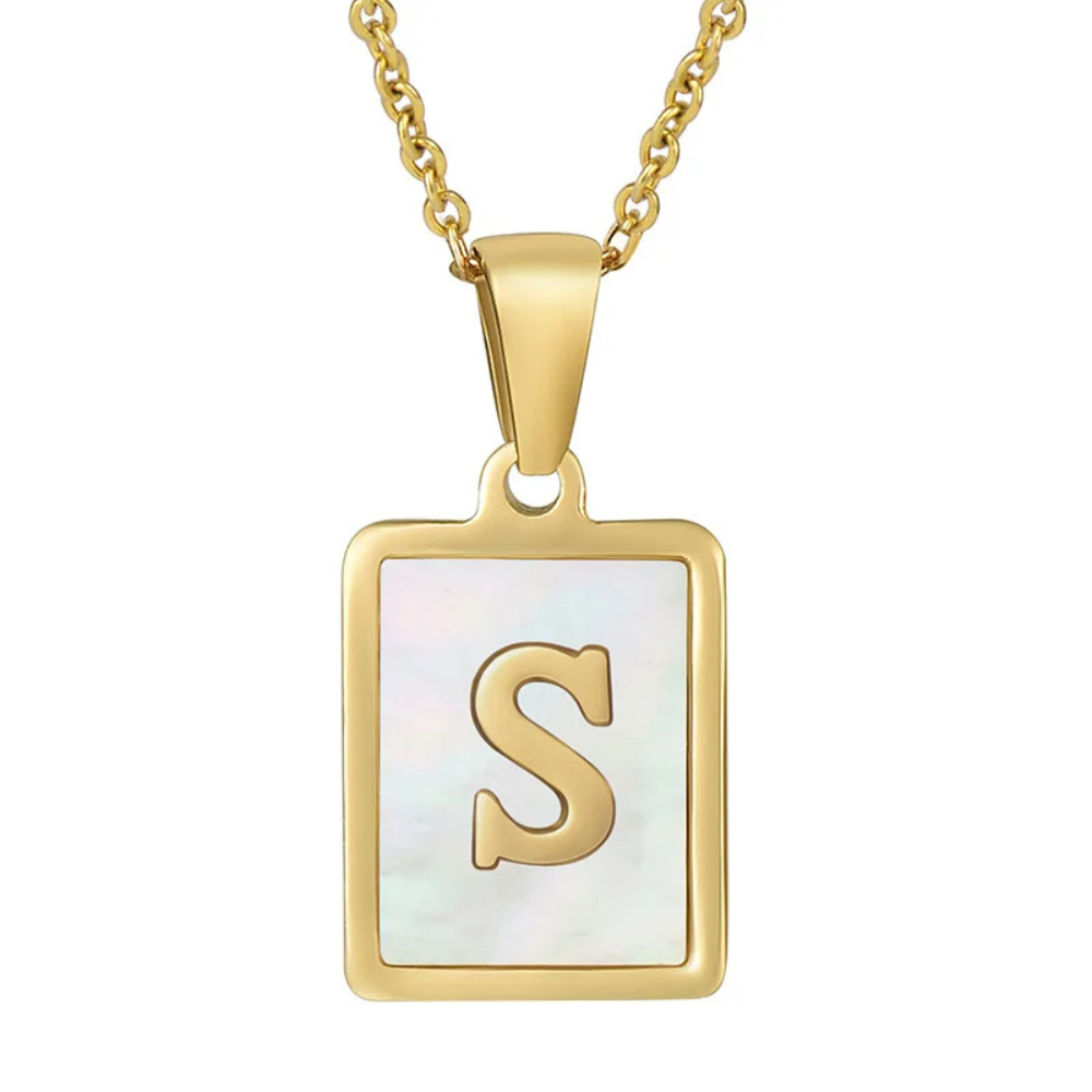 Collier Initiale S Nacre