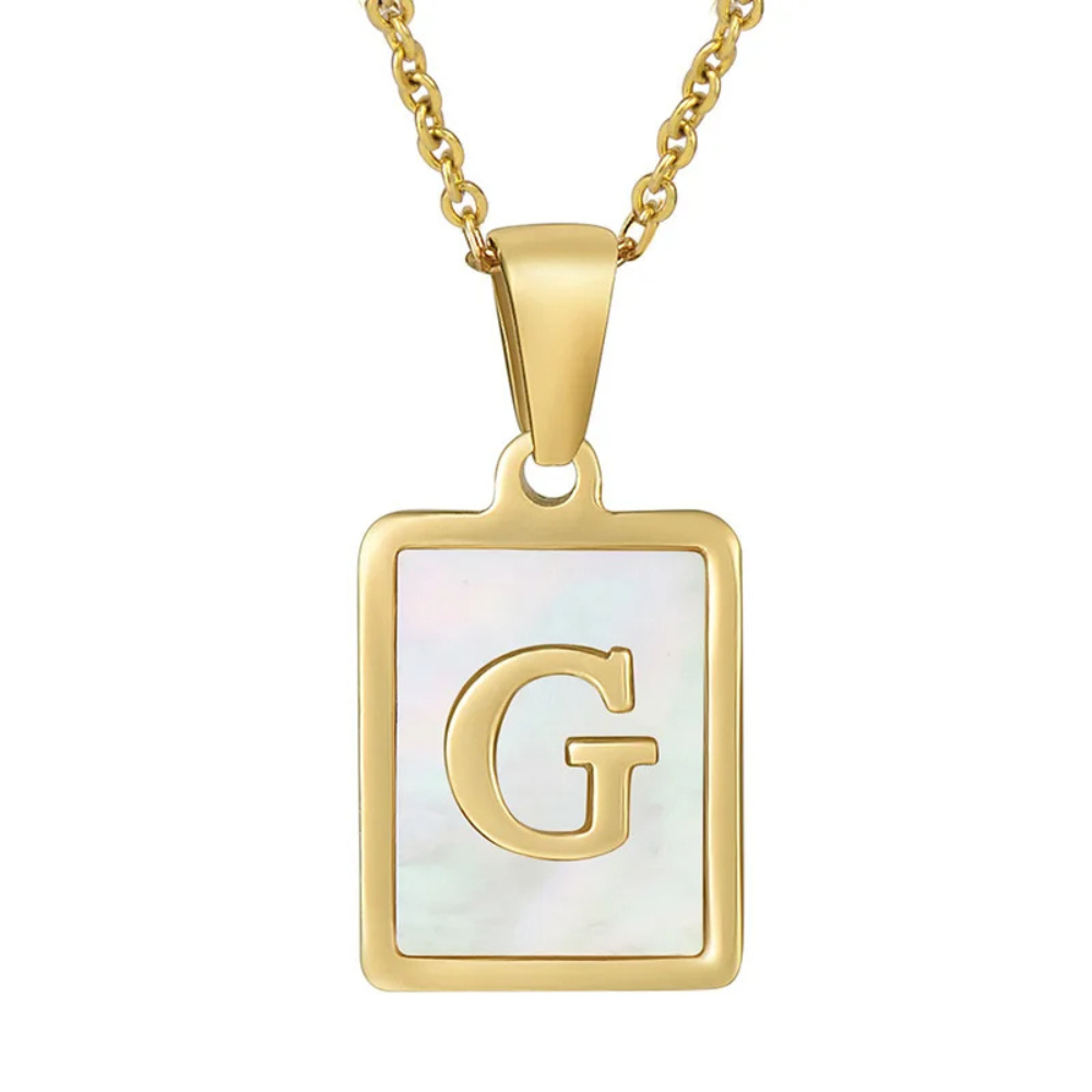 Collier Initiale G Nacre