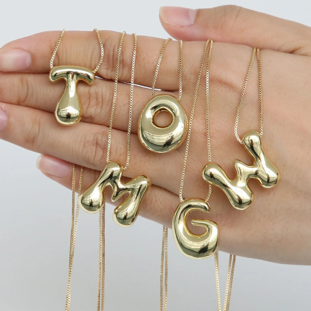 Collier Initiale V Bubble