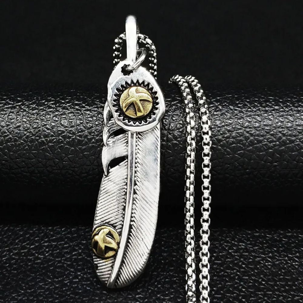 Collier Long Fantaisie Plume