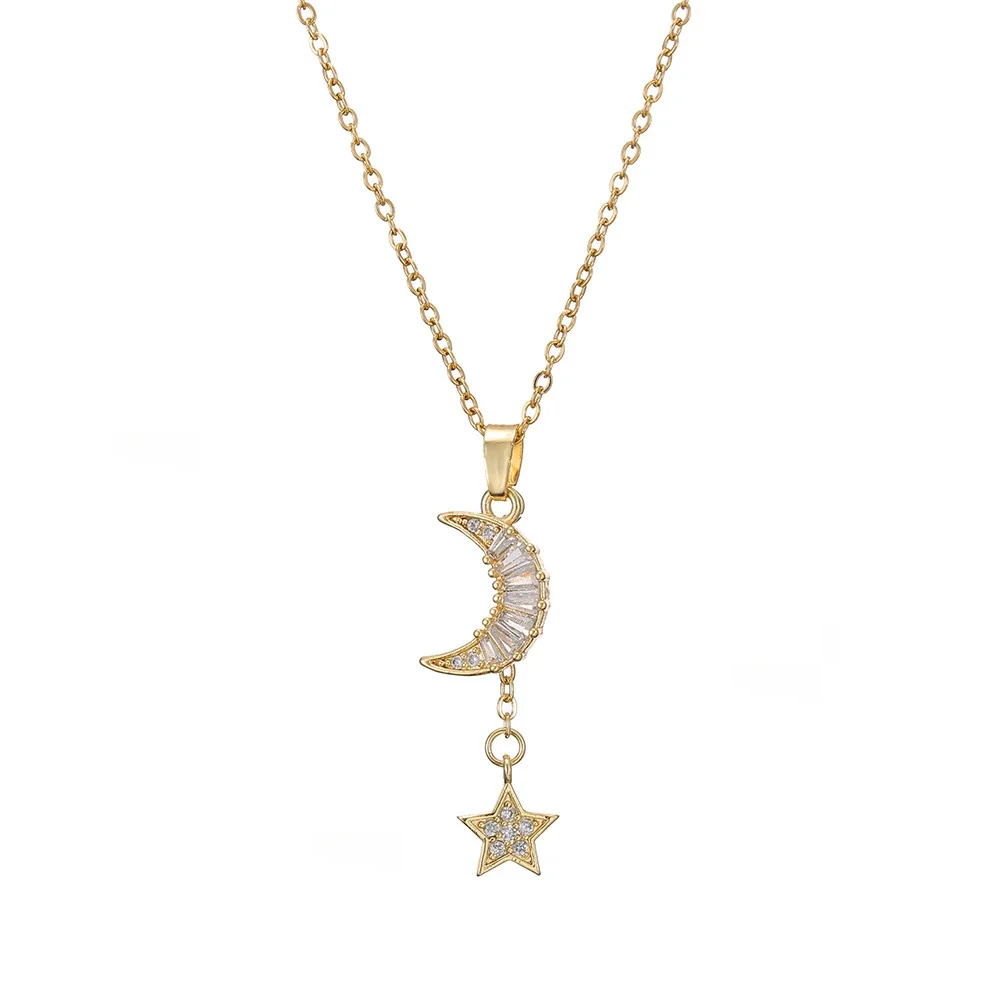 Collier Lune et Étoile Pendante