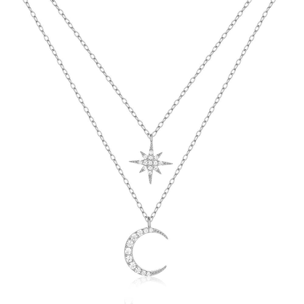 Collier Femme Lune et Étoile