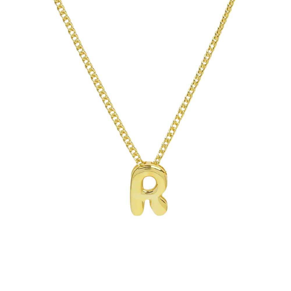 Collier Mini Lettre R Bubble