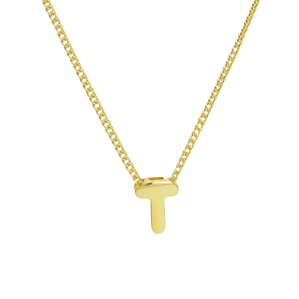 Collier Mini Lettre T Bubble
