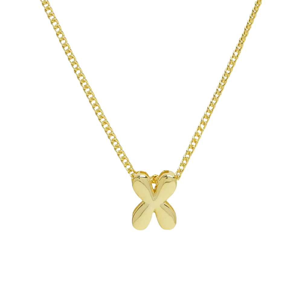 Collier Mini Lettre X Bubble