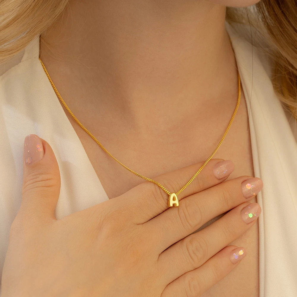 Collier Mini Lettre T Bubble